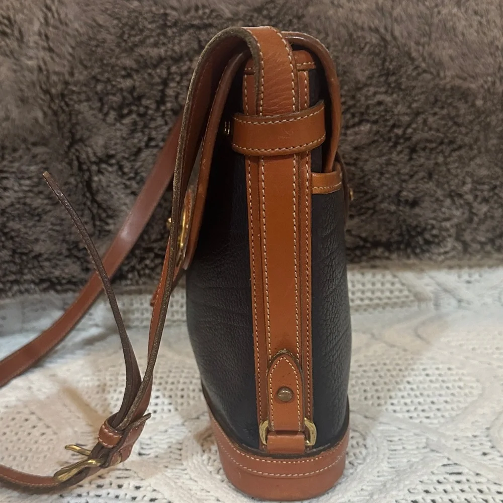 Dooney & Bourke Black and Brown Leather Satchel